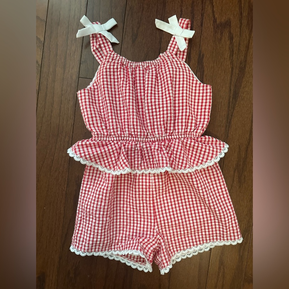 Gingham romper 2T rare editions